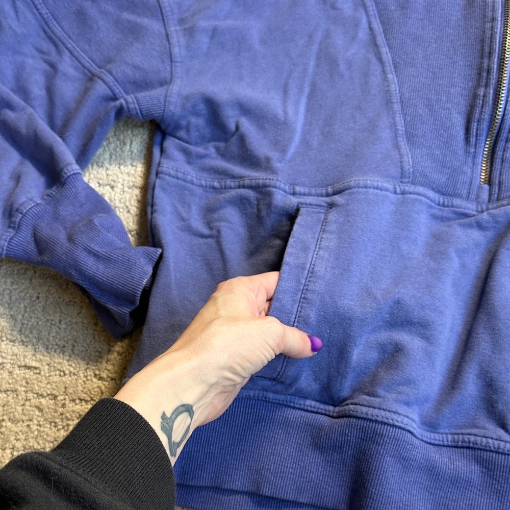 FP Movement by Free People Adeline Indigo Half-Zip Sweatshirt Womens Small - Picture 5 of 7